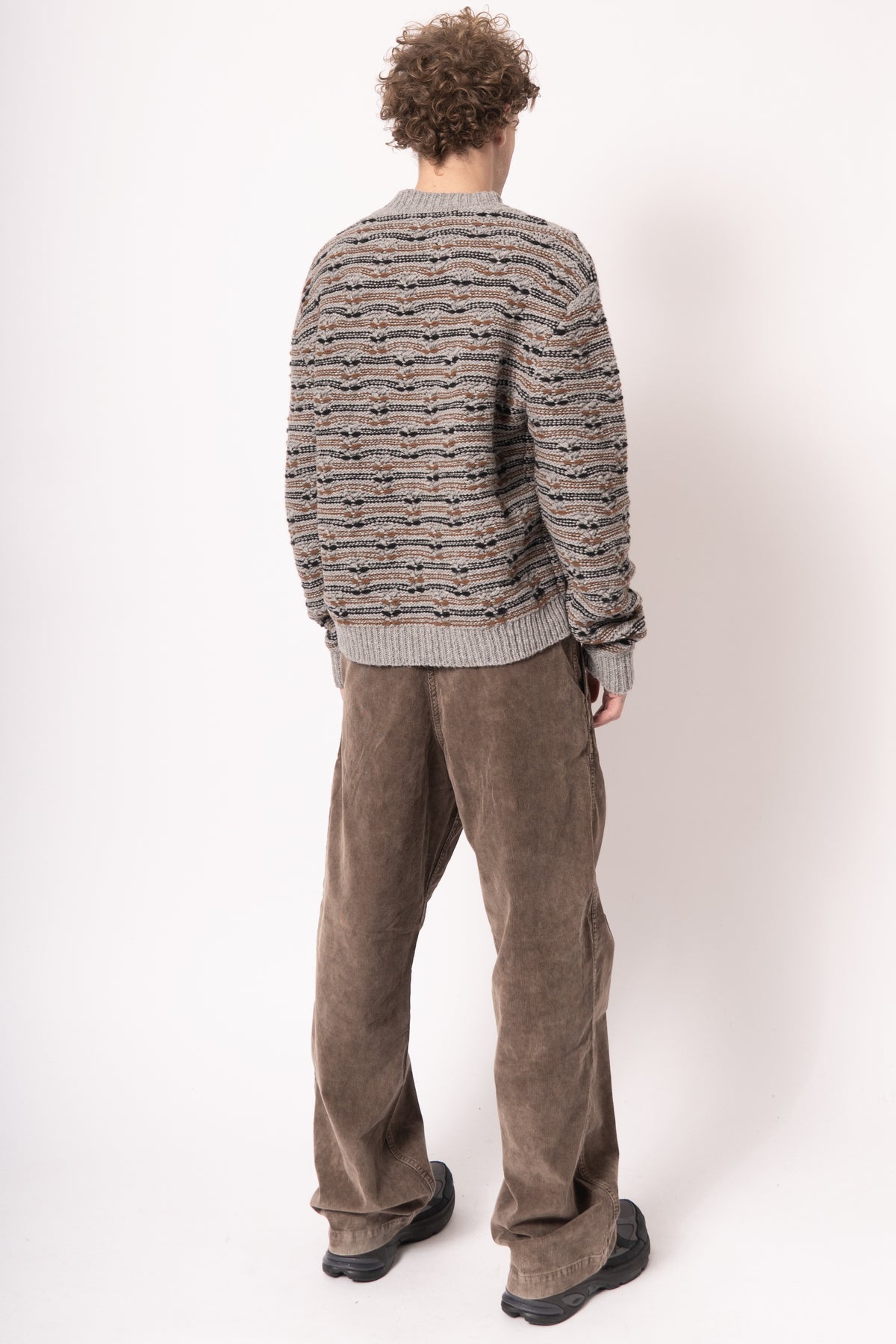 Fisherman Wool Knit Grey/Brown
