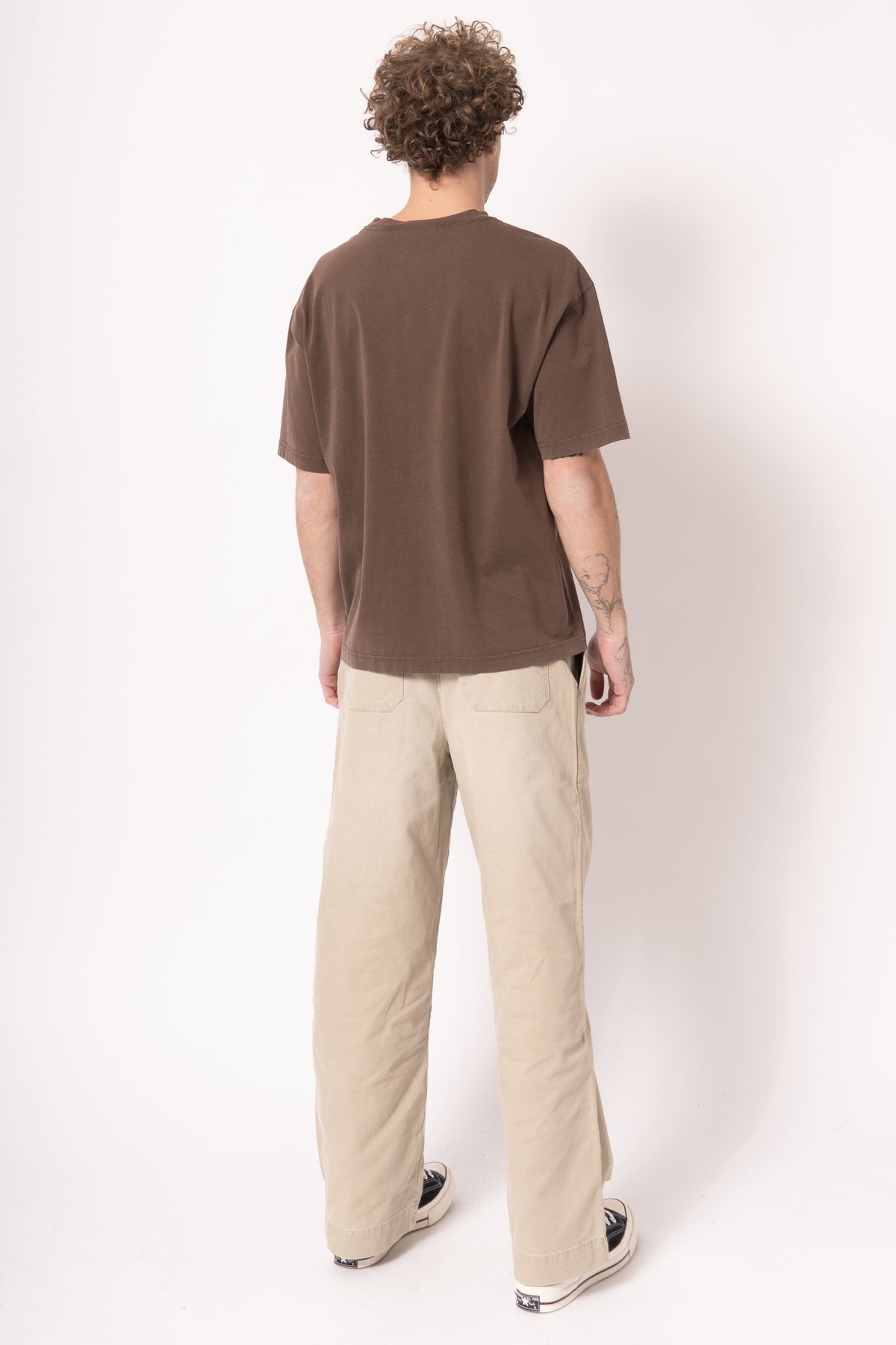 Cotton T-shirt Planet Print Brown
