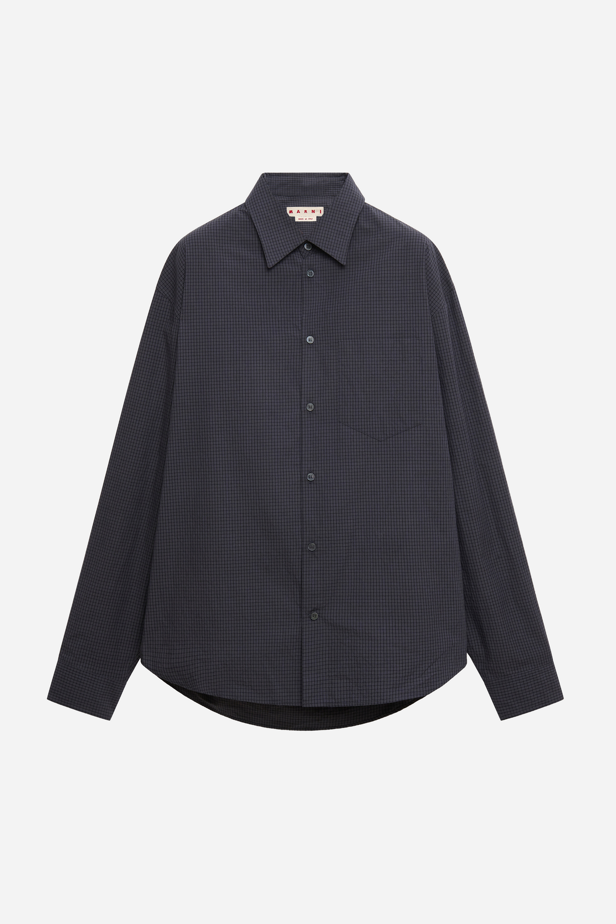 Checked Poplin Shirt Deep Grey