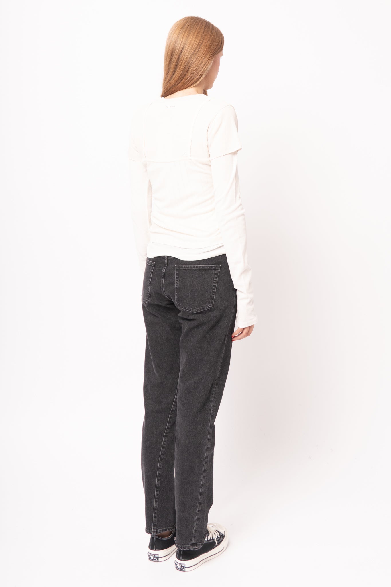 Layered Jersey Shirt With Bow White/Off White