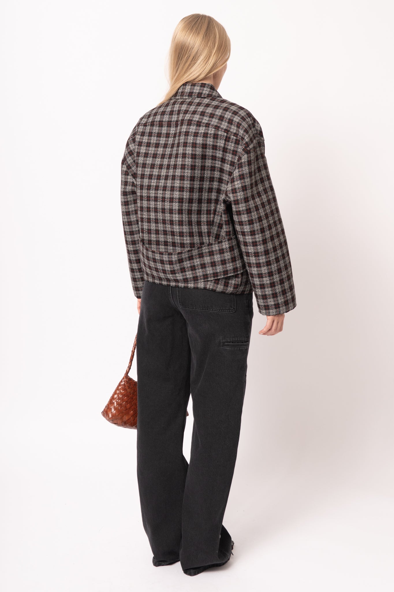 Checkered Wool Zip Jacket