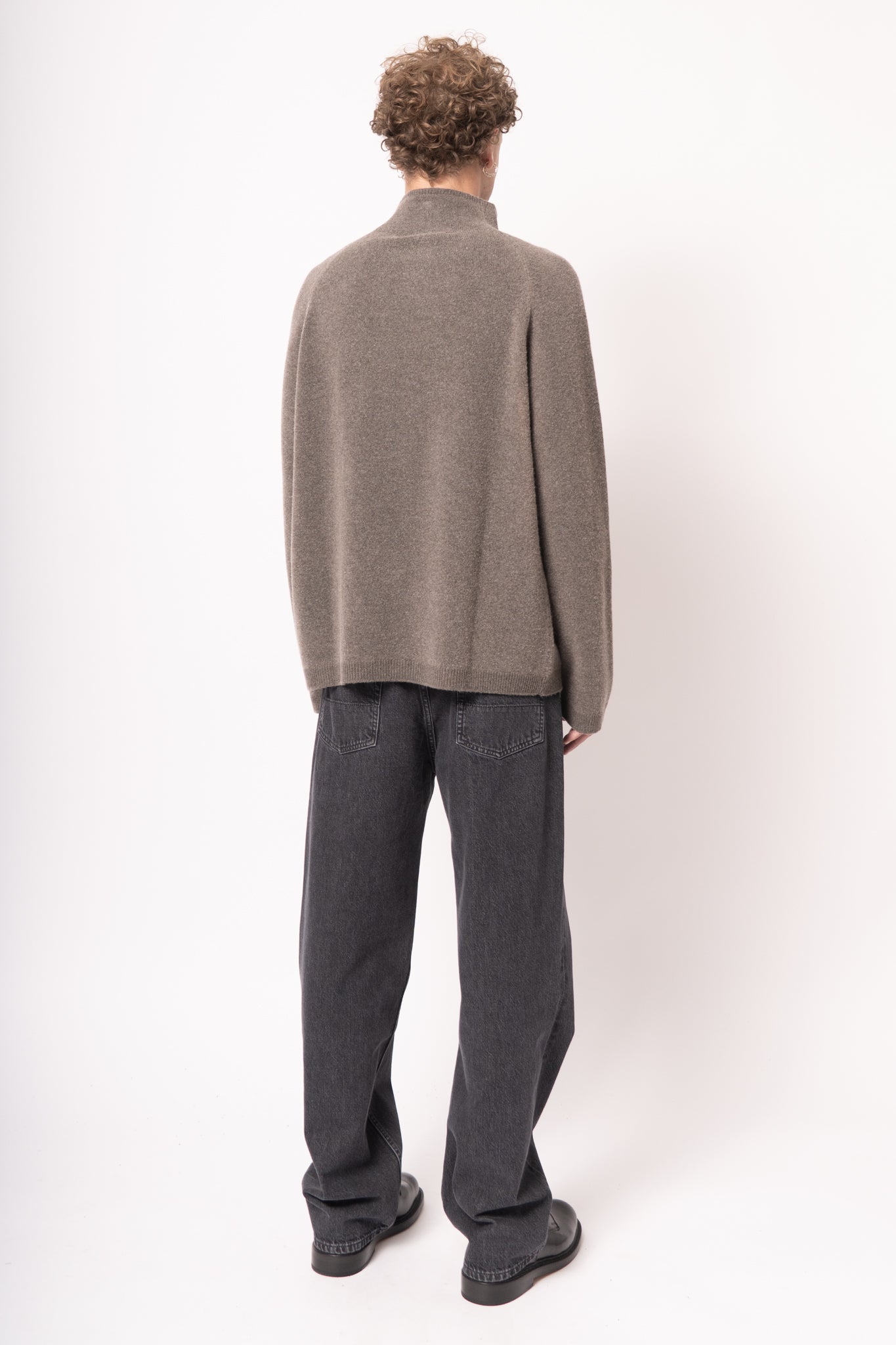 Line Zip Cardigan Mud Spray Dye Cherub Wool