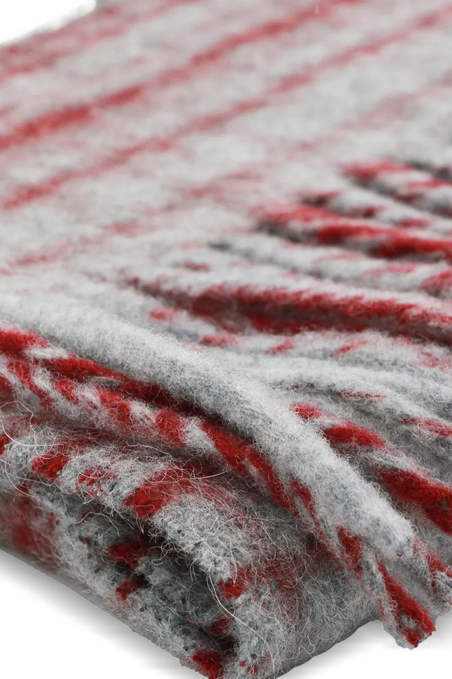 Wool Blend Scarf Red/Grey