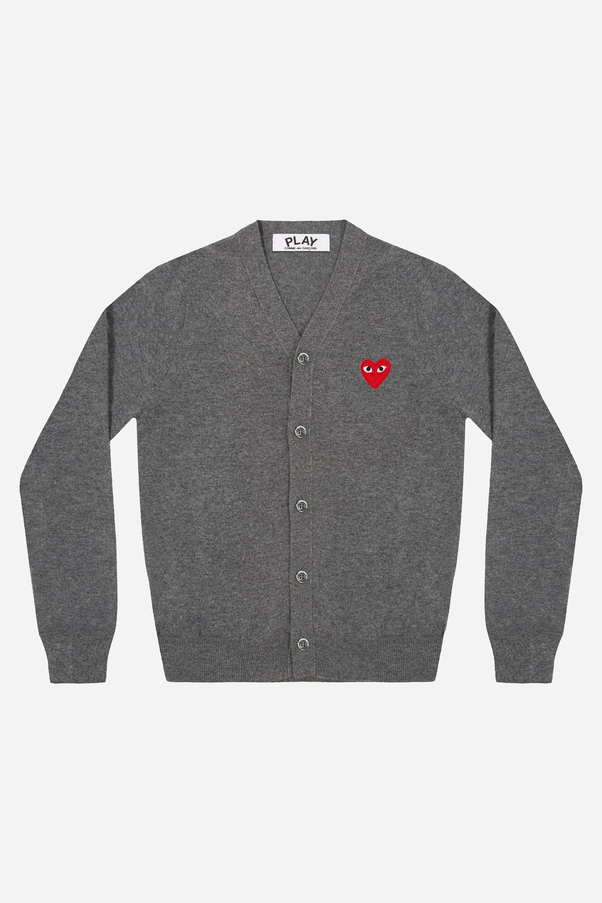 Comme des Garçons Play Red Heart Cardigan Grey – STRØM