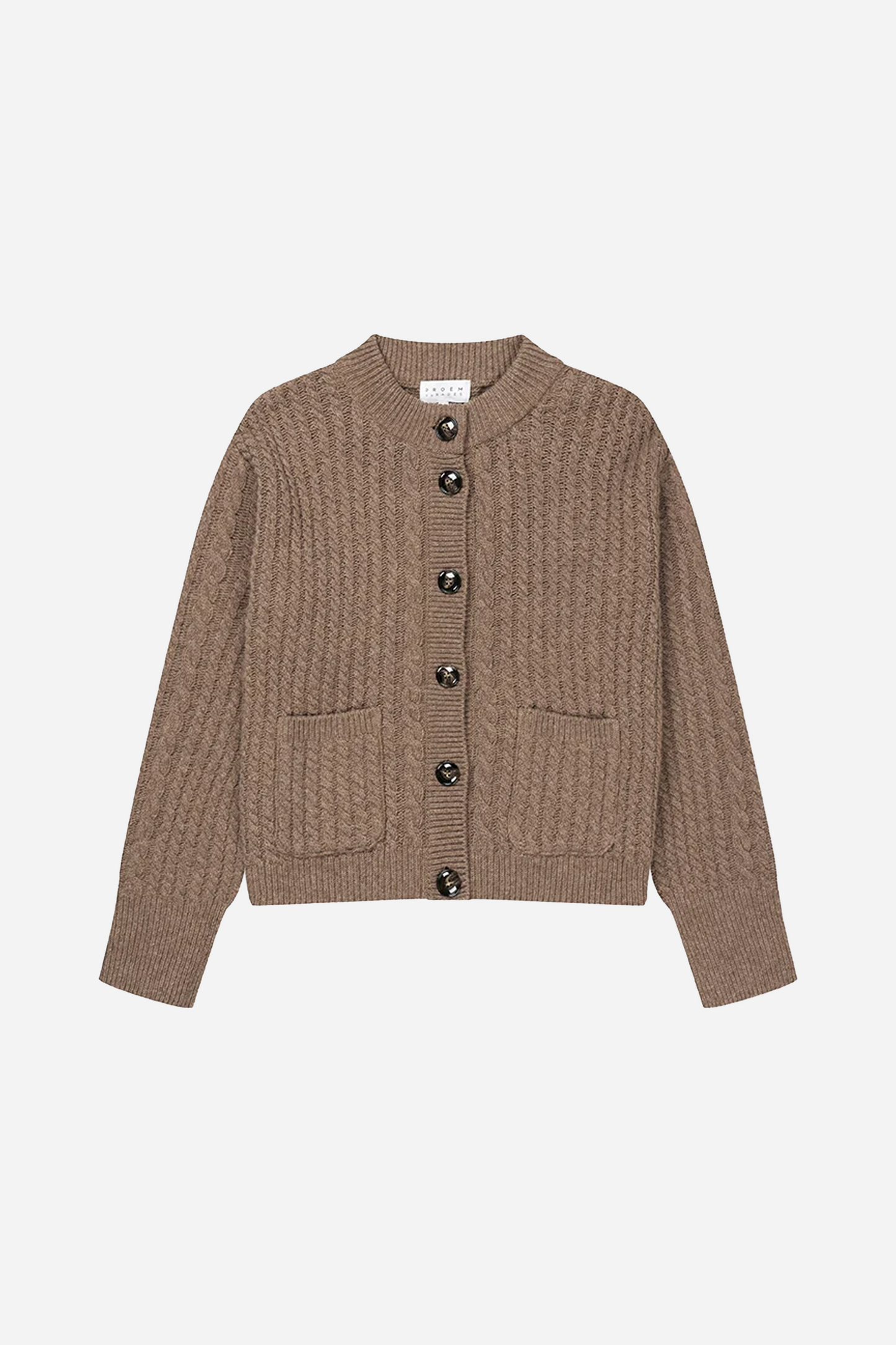 Gertrud Cable Cardigan Coffee Melange