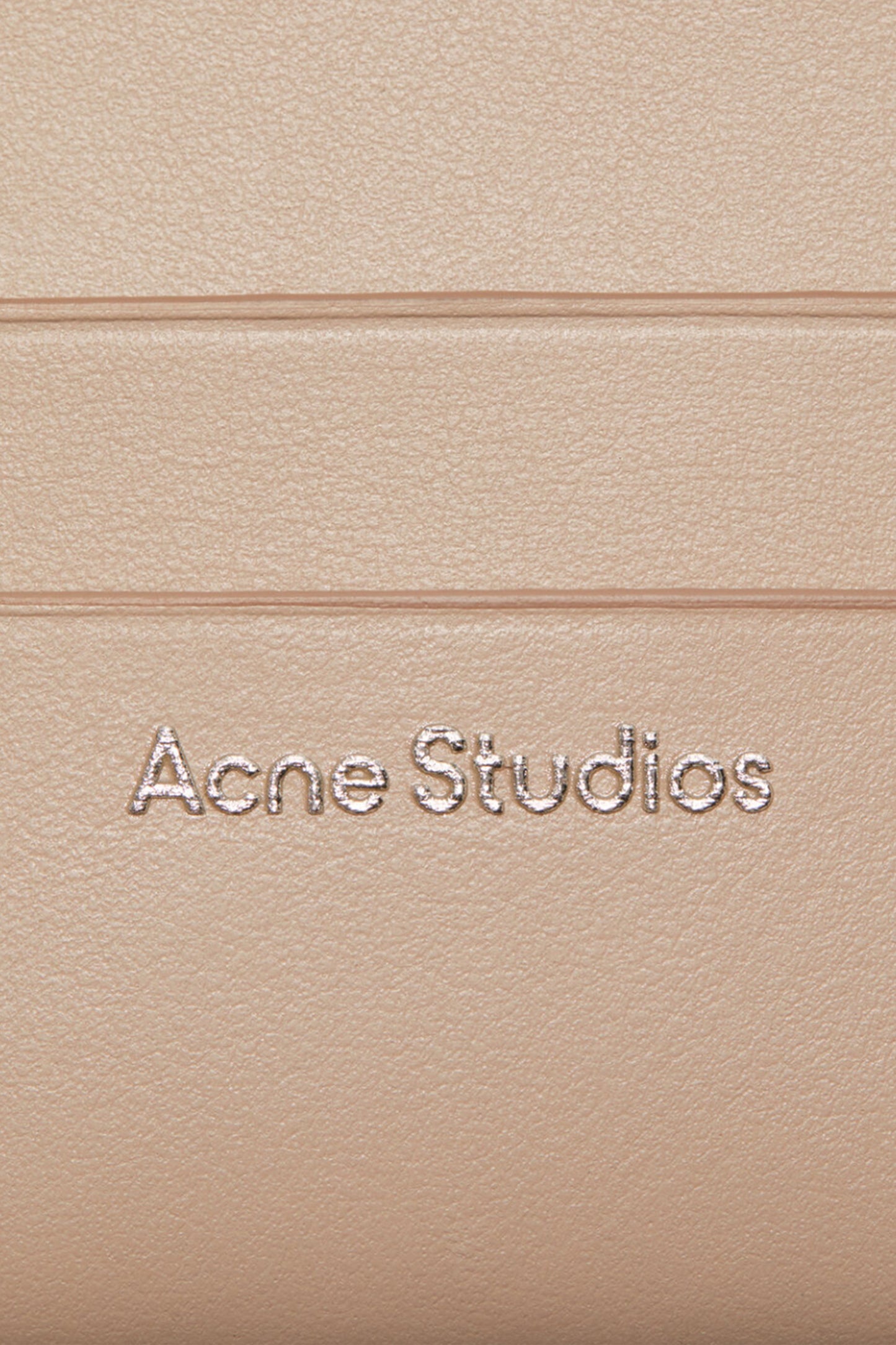 Leather Card Holder Taupe beige