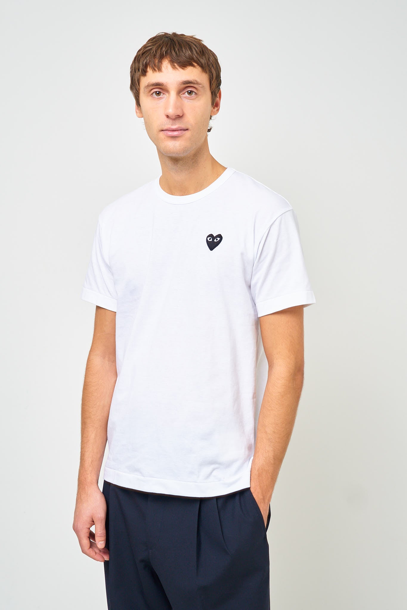 【BLACK COMME des GARÇONS】White shirt Comme des Garcons PLAY Big Heart White/Black T shirt