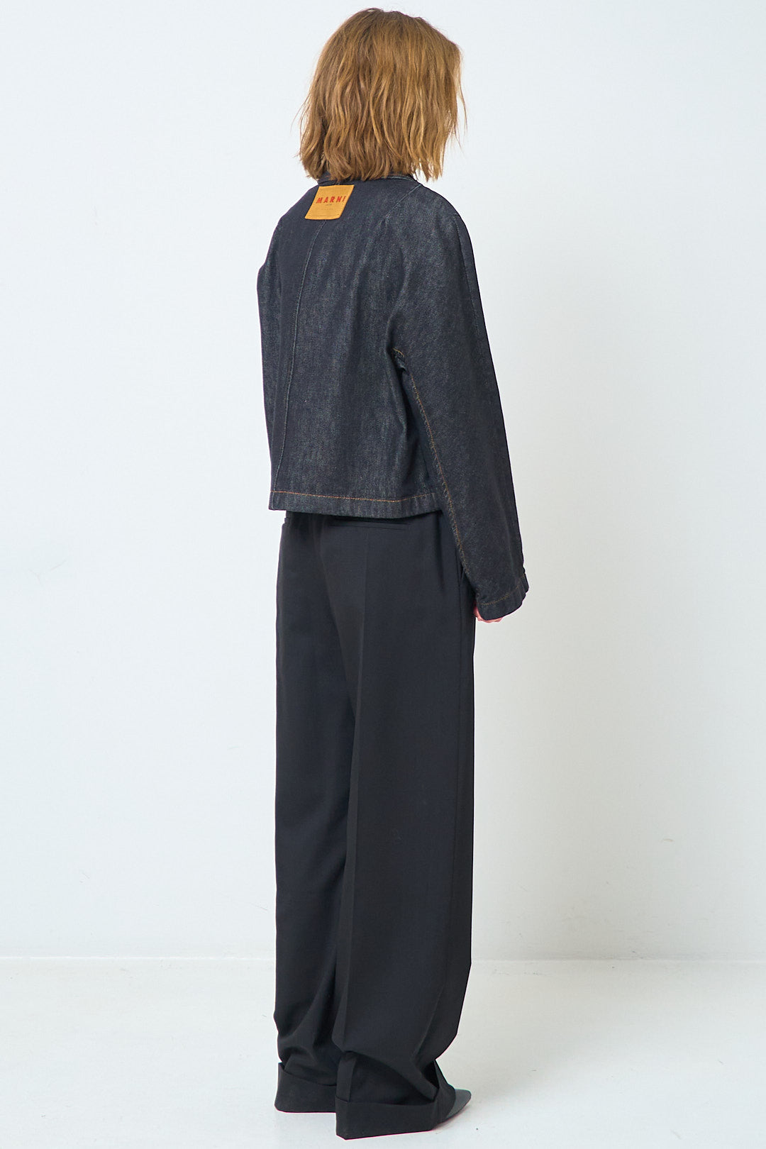 Black Denim Jacket With Daisies