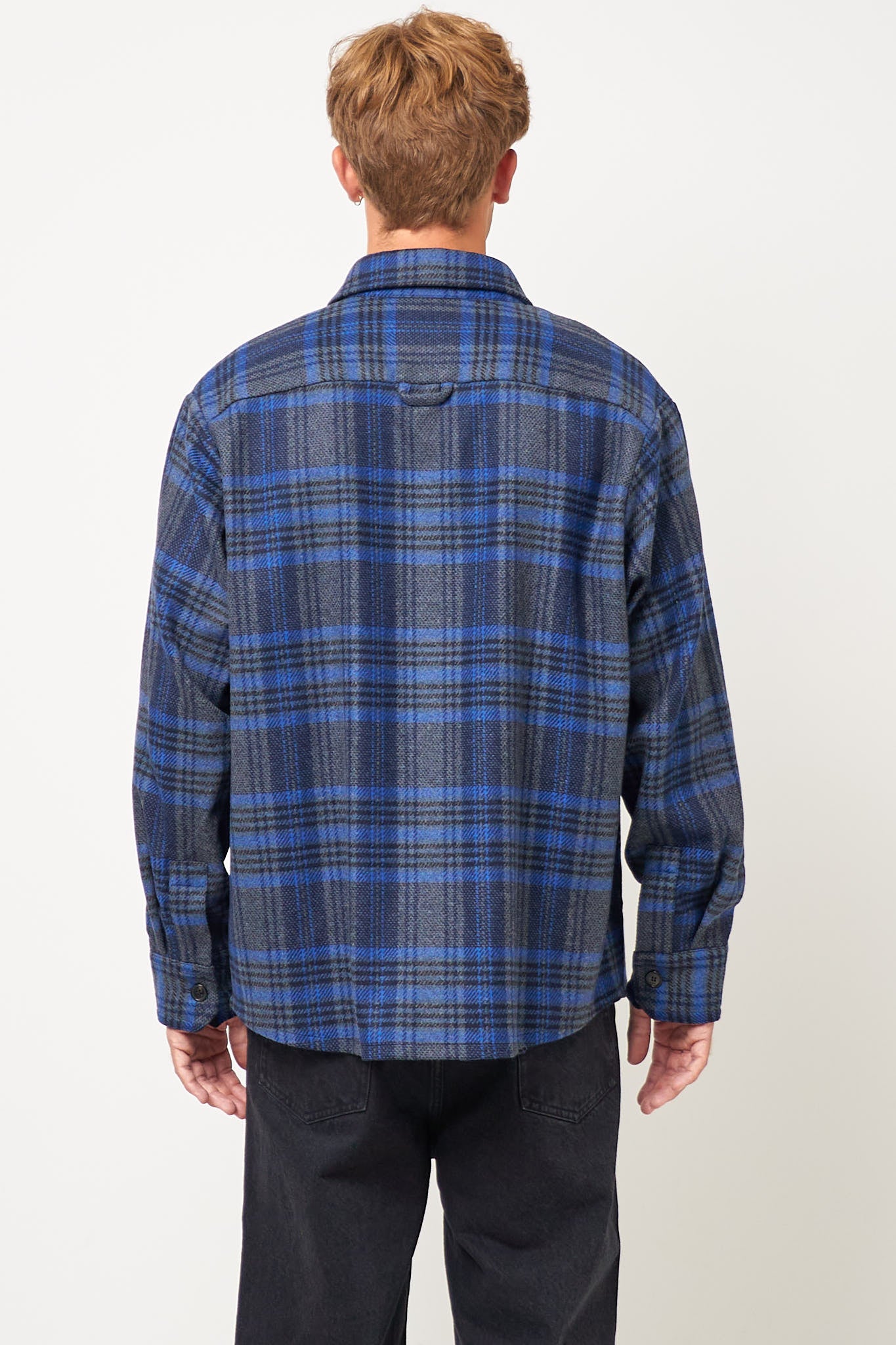 Bobby Overshirt Heather Grey/Blue