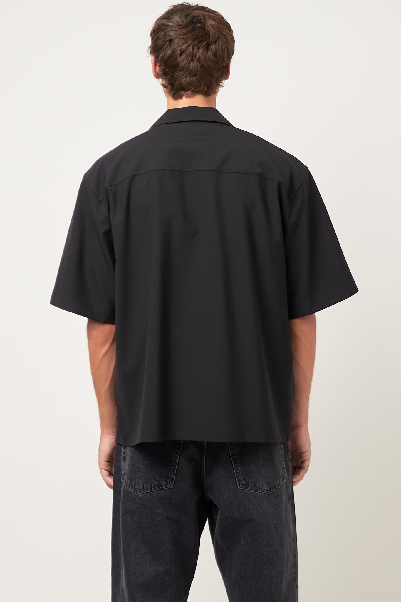 Bowling Shirt Stitch Logo Black