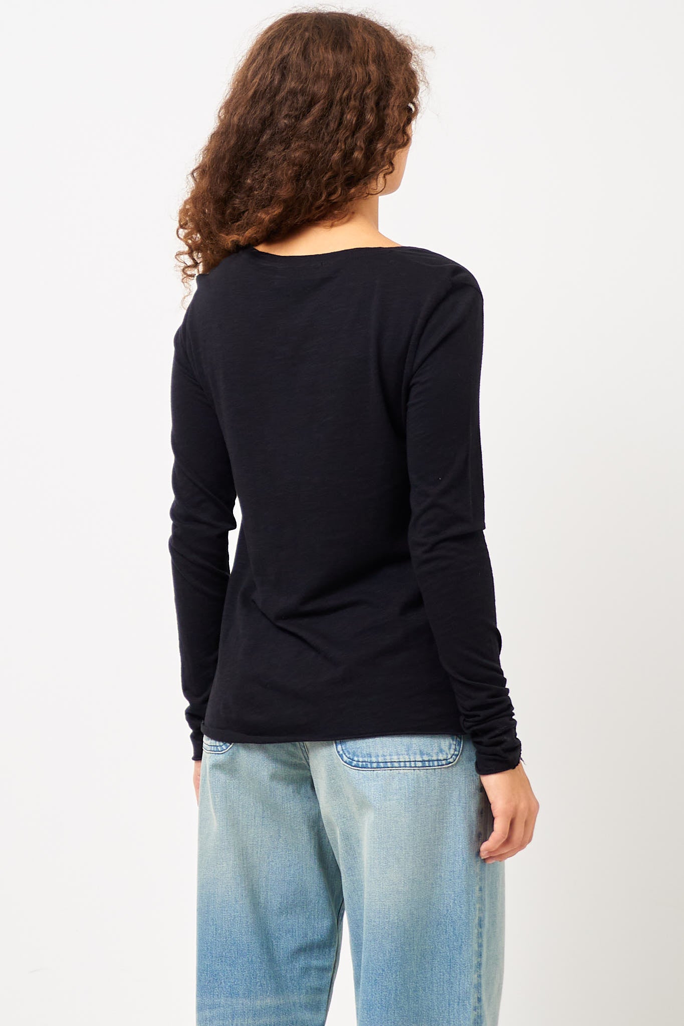 Jacksonville V-neck LS T-shirt Black