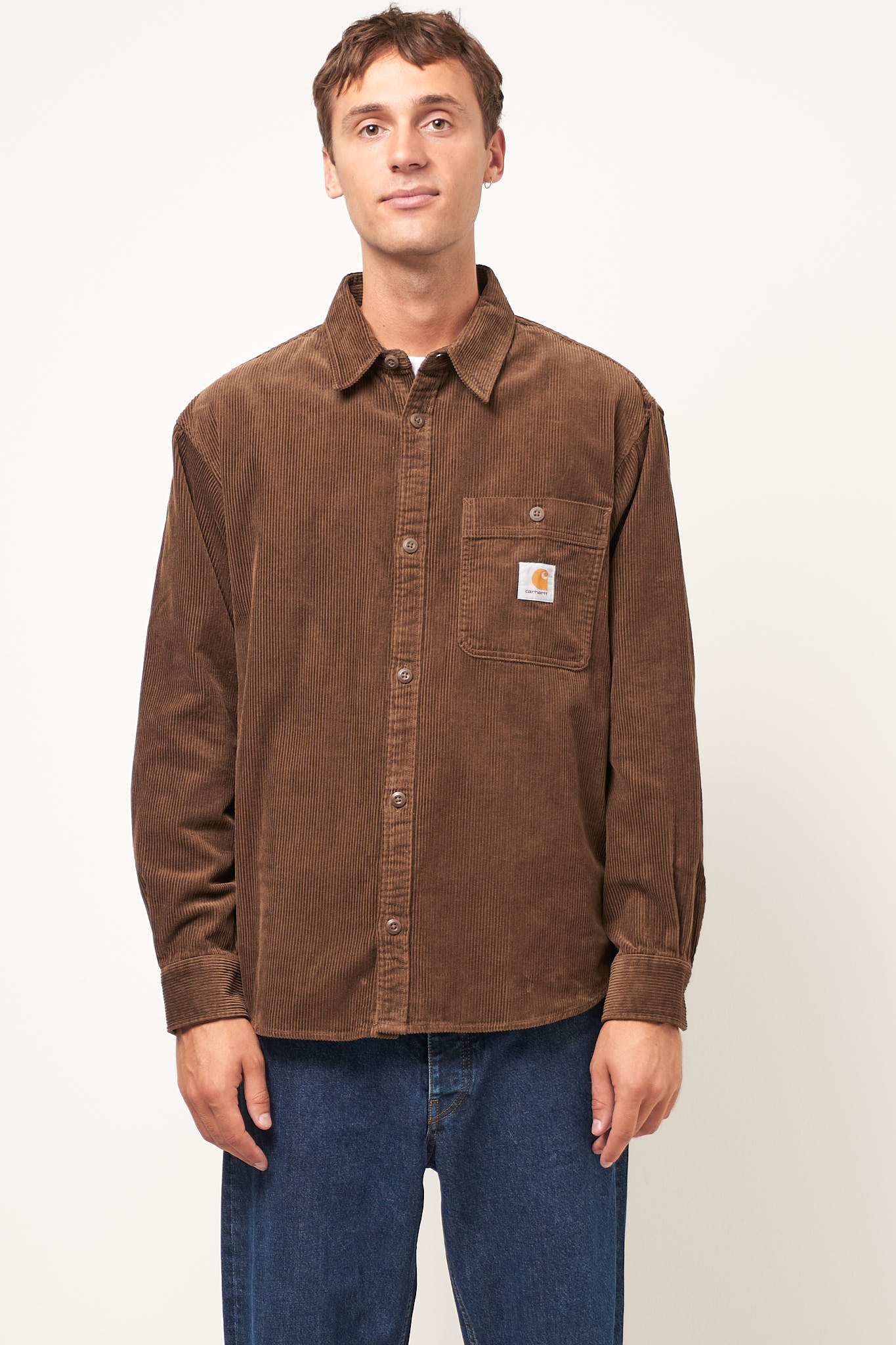 Carhartt WIP - L/S Flint Shirt Chocolate Rinsed – STRØM