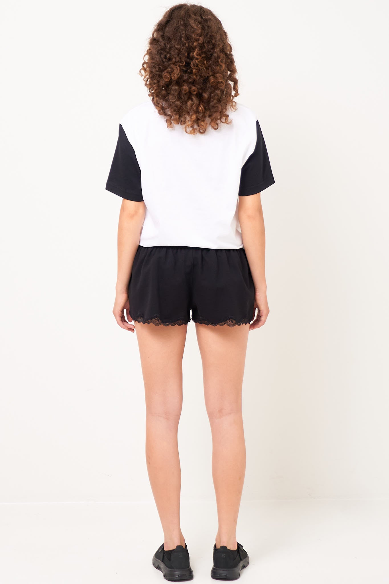 Lace Sweat Shorts Black