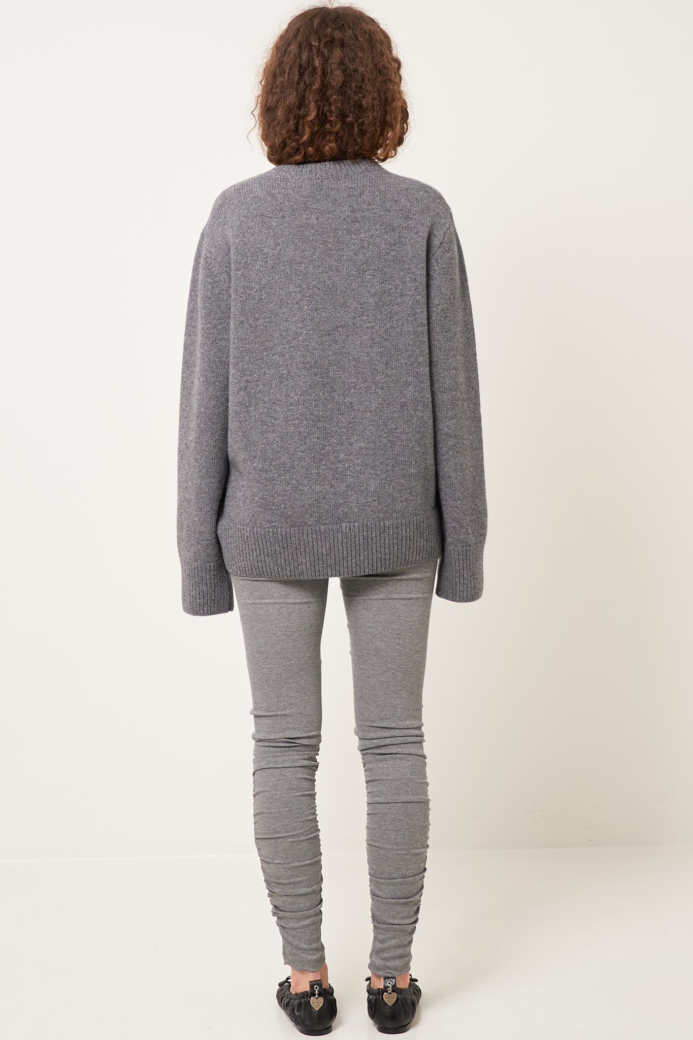 Draped Leggings Light Gray Melange