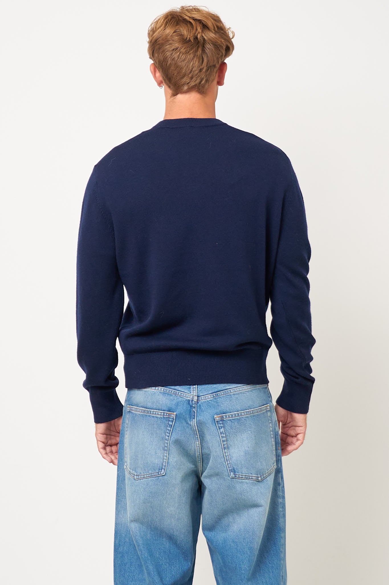 Moon Merino V Neck Navy