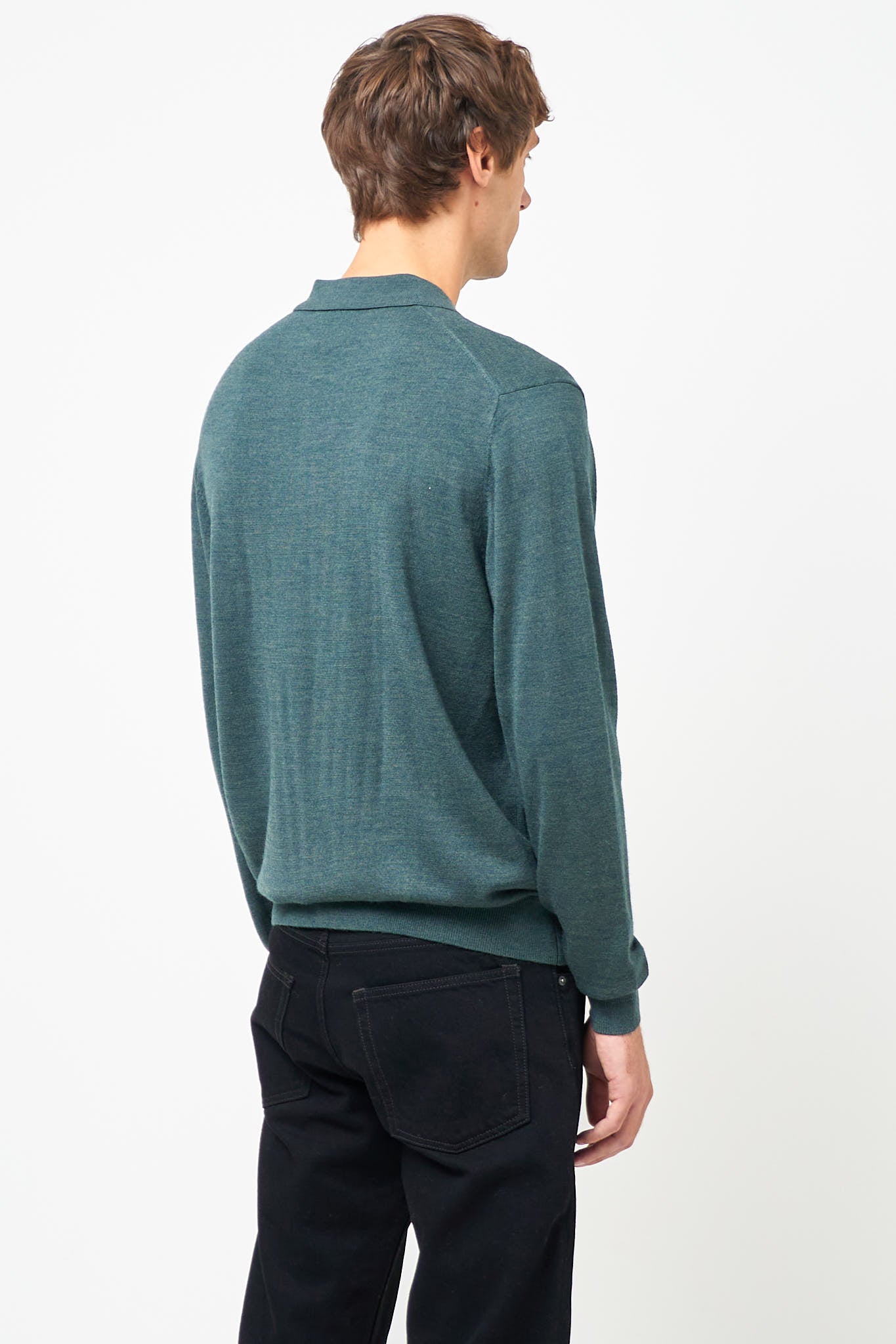 Otto Merino Polo Green Melange