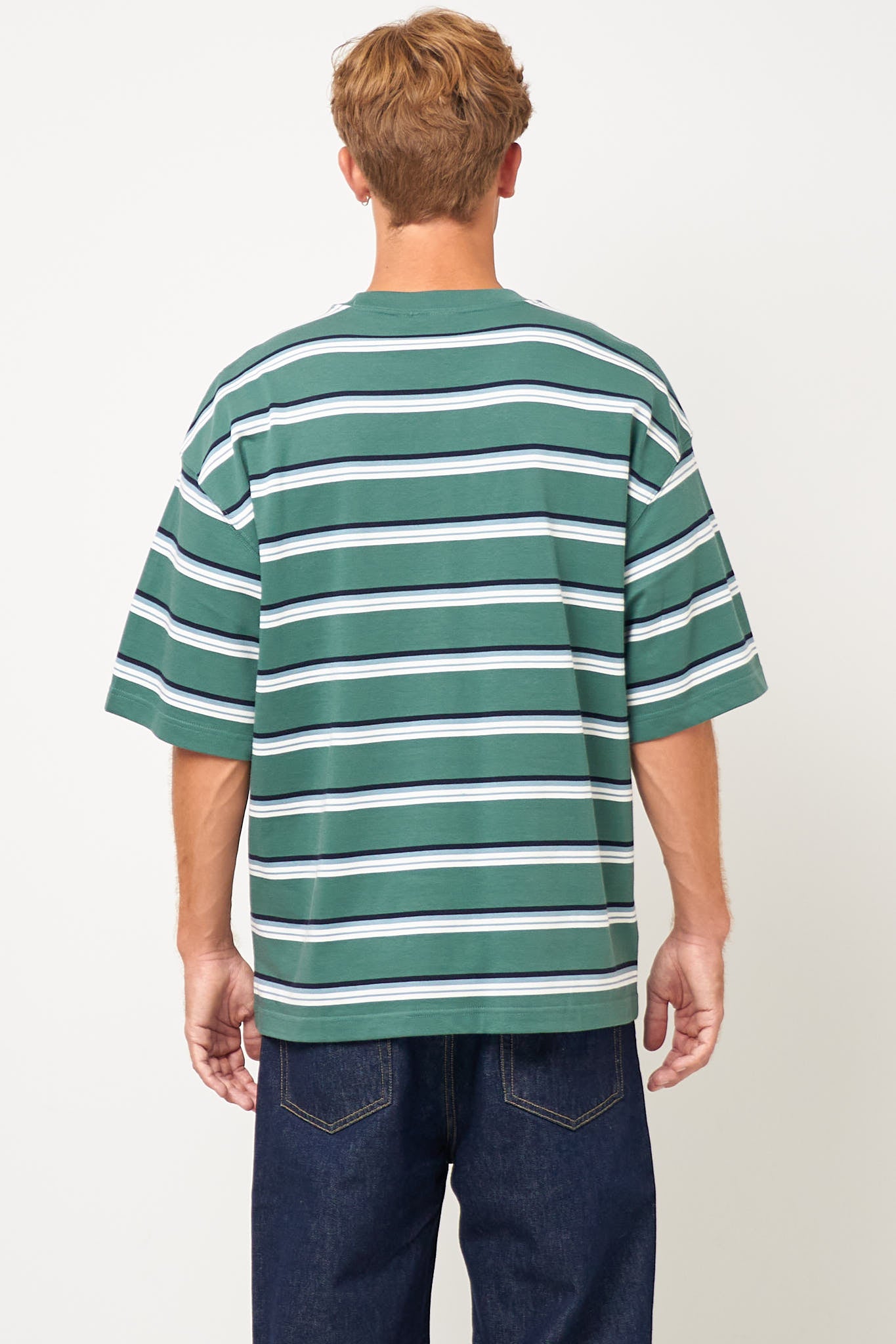 S/S Holm T-Shirt Holm Stripe/Silver Pine