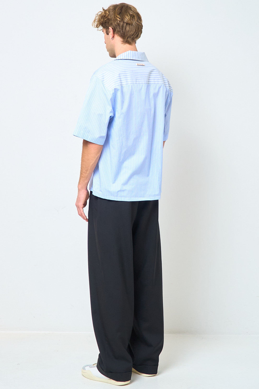Striped Poplin Shirt Light Blue