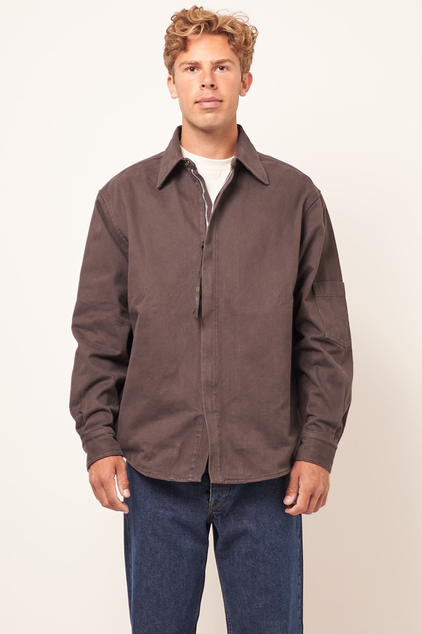 Acne Studios - Twill Zipper Overshirt Jacket Stone Black