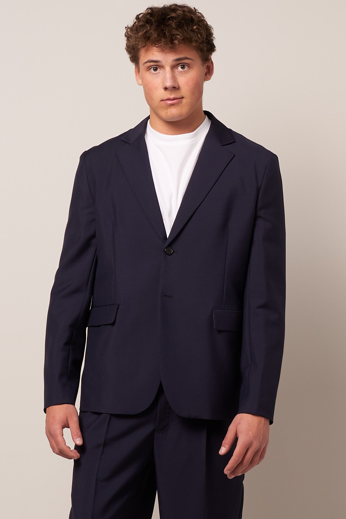 Single-Breasted Suit Jacket Dark Navy