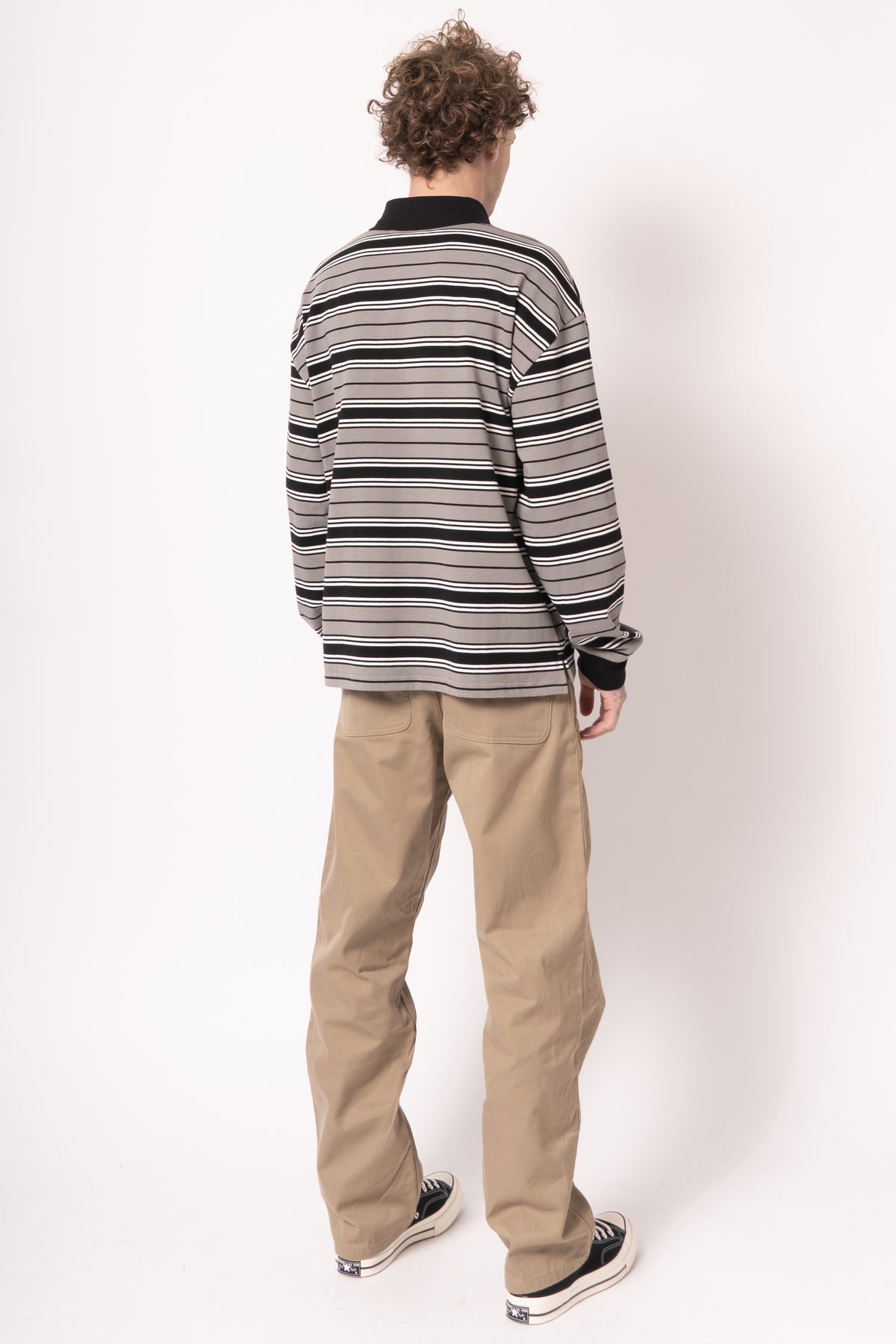 L/S Devitt Rugby Shirt Stripe/Shady Grey