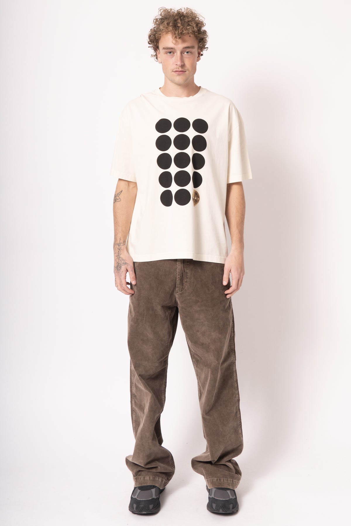 Cotton T-shirt Planet Print White