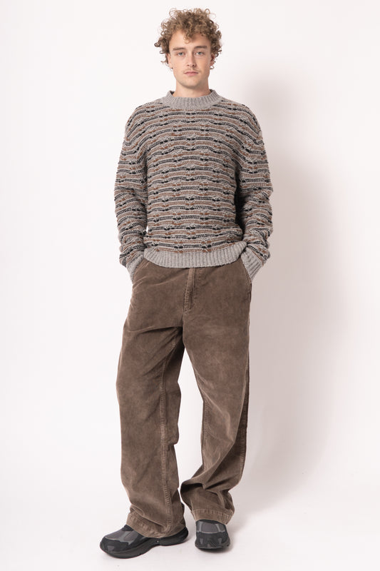 Fisherman Wool Knit Grey/Brown