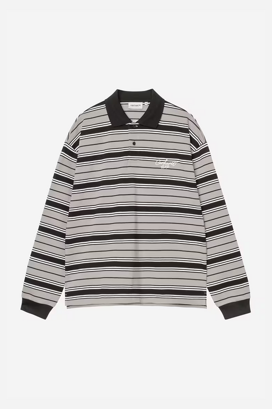 L/S Devitt Rugby Shirt Stripe/Shady Grey
