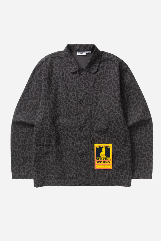 Patterned Easy Chef Shirt Black Leopard
