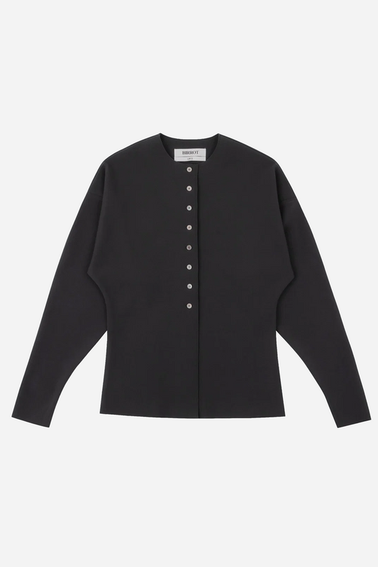Lay2 Round-Neck Cardigan Anthracite