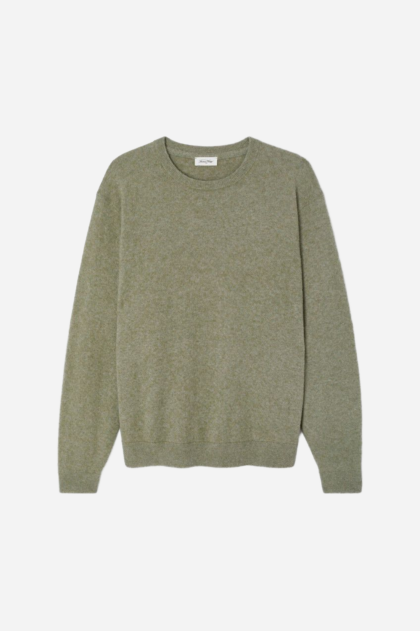 Pull Ajuste Ml Col Rond Sauge Chiné