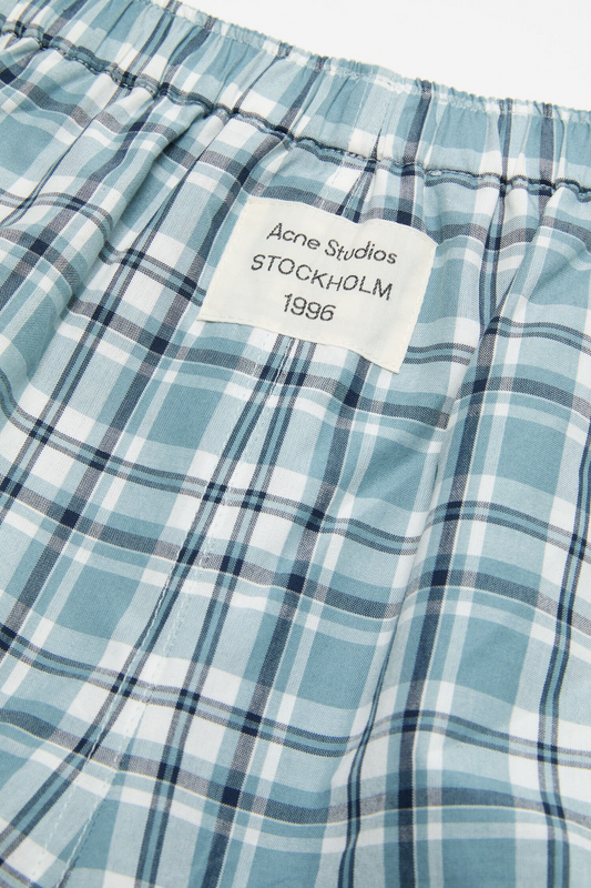 Striped Cotton Shorts Blue White