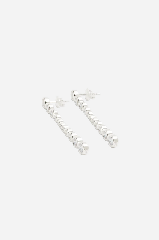 Oda Long Earrings Silver