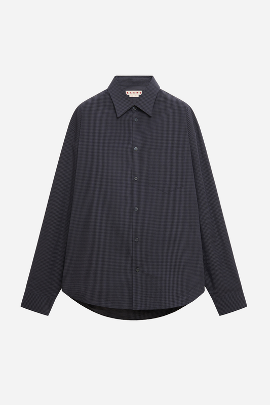 Checked Poplin Shirt Deep Grey