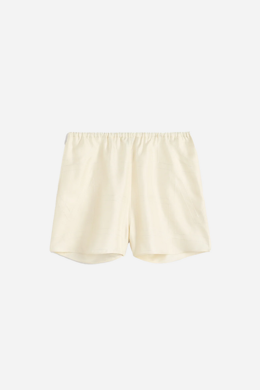 Monogram Silk PJ Shorts Cream