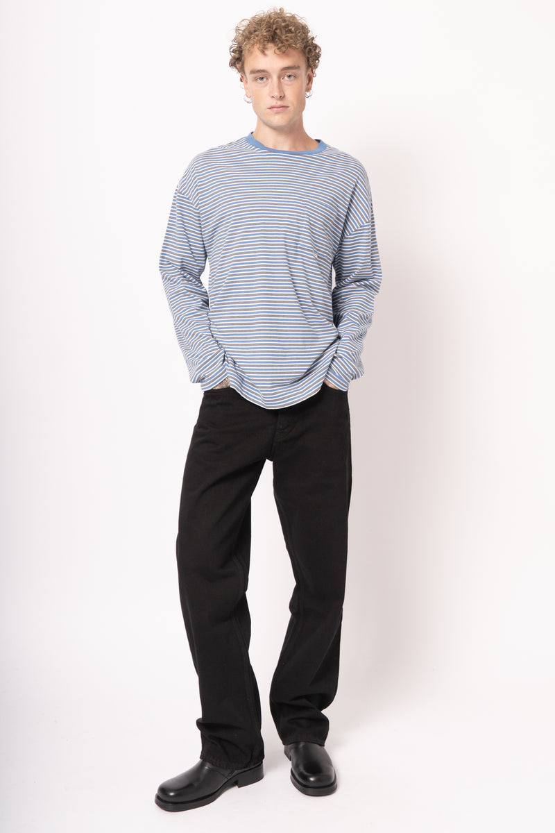 Stripe Ls Pocket Tee Blue - Billede 2
