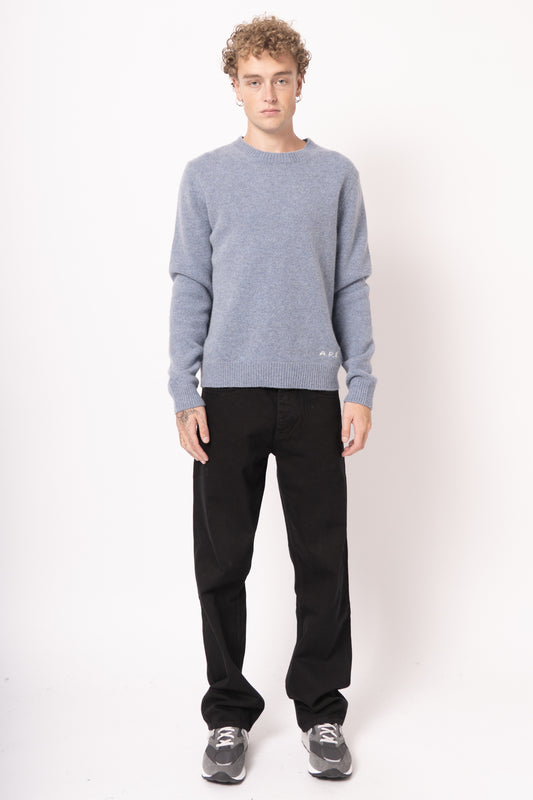 Loose Grey Blue Wool Sweater