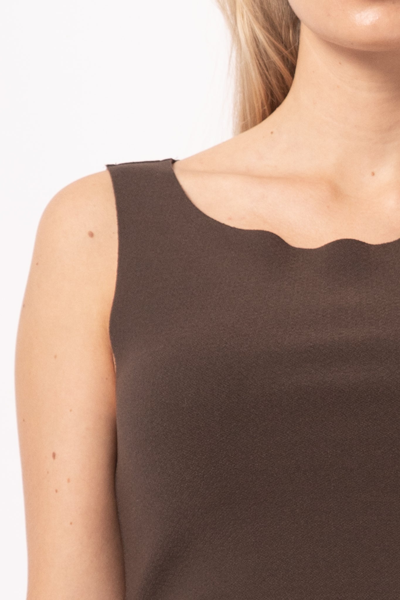 Lay2 Drape Top Cocoa Brown