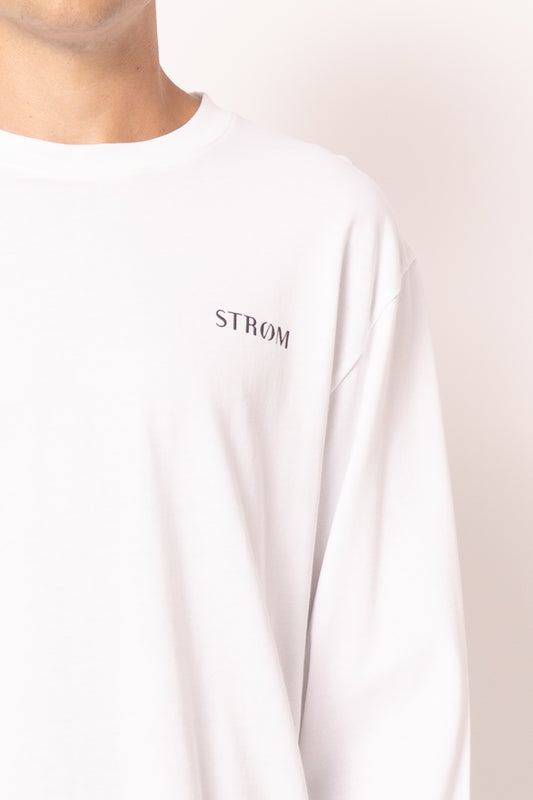 Nicholasst Logo LS T-Shirt White