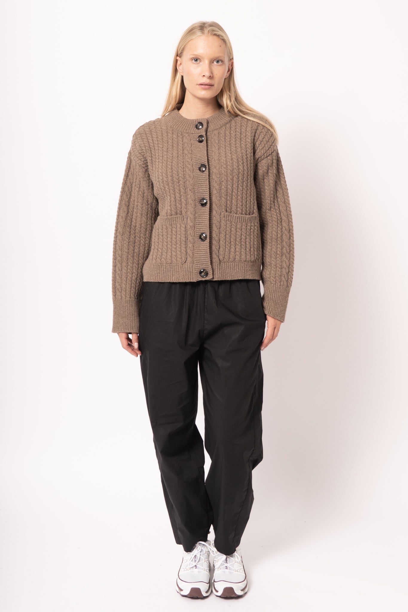 Gertrud Cable Cardigan Coffee Melange