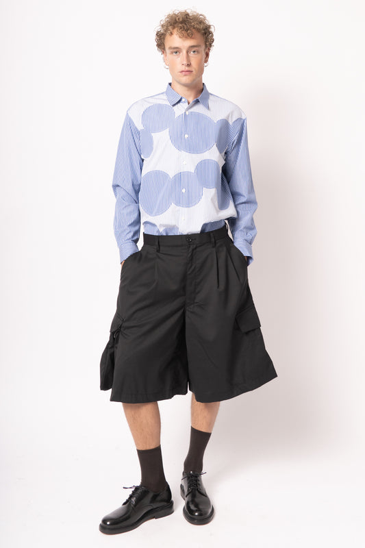 Pinstripe Cargo Shorts Black
