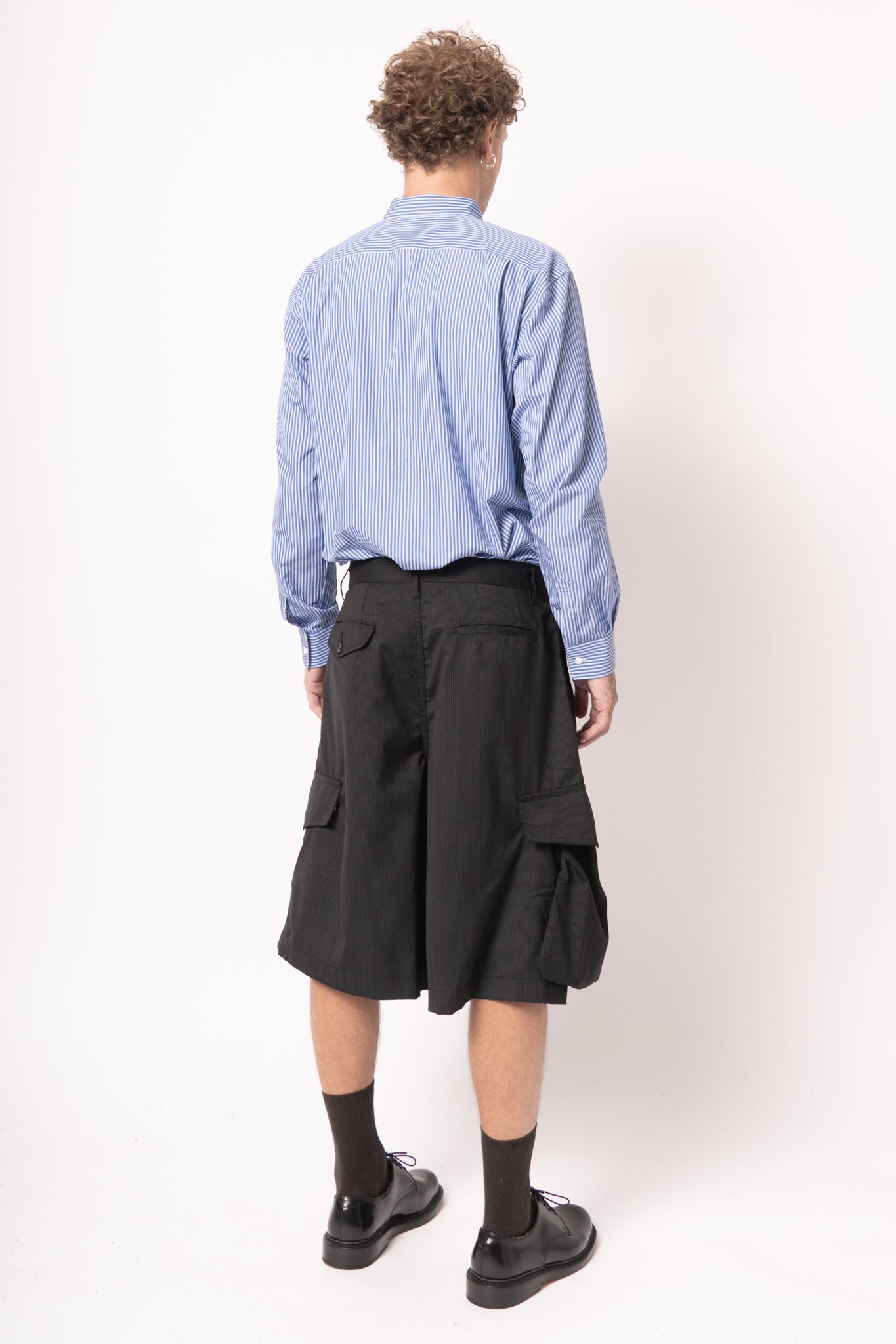 Pinstripe Cargo Shorts Black