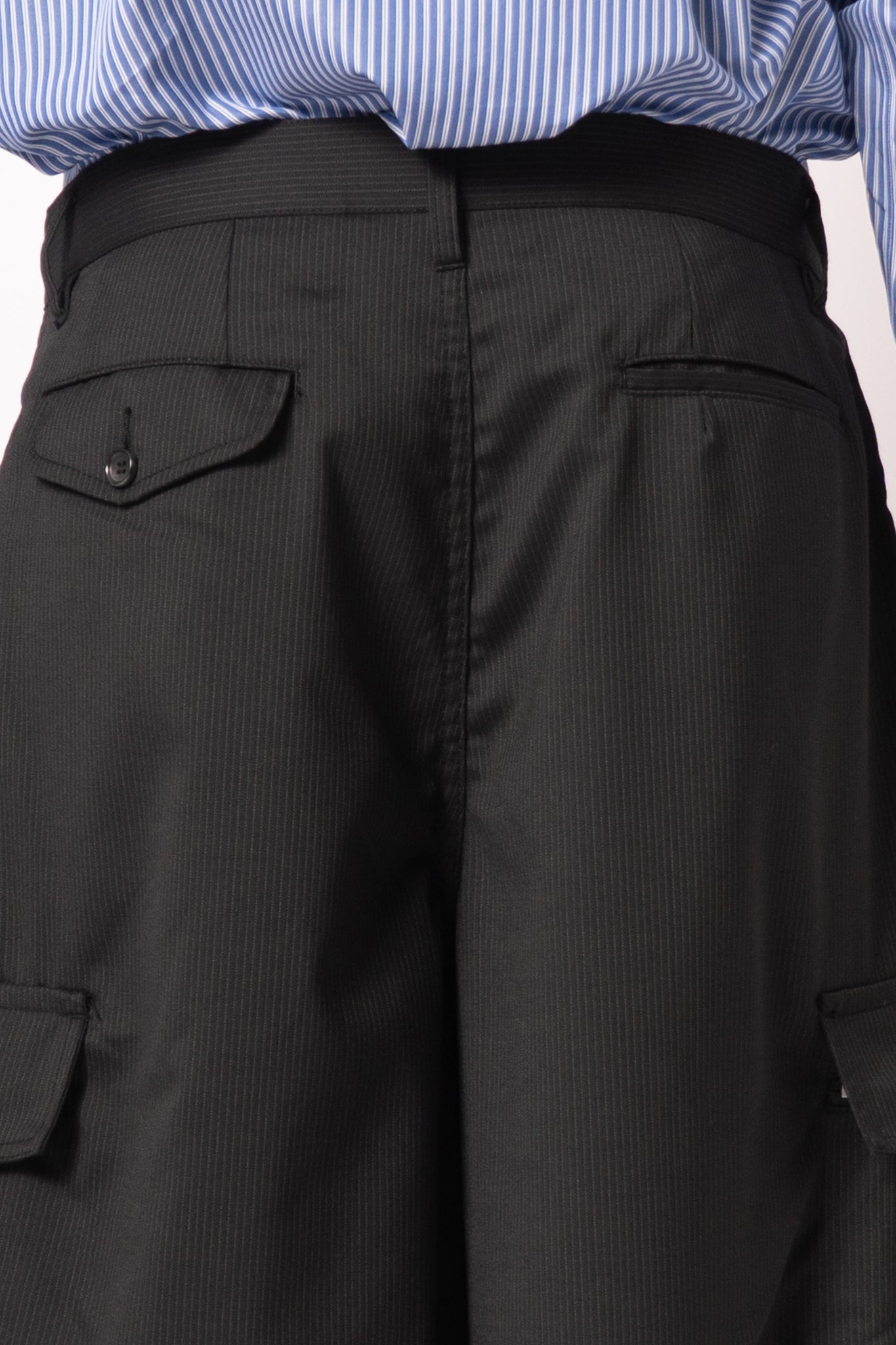 Pinstripe Cargo Shorts Black