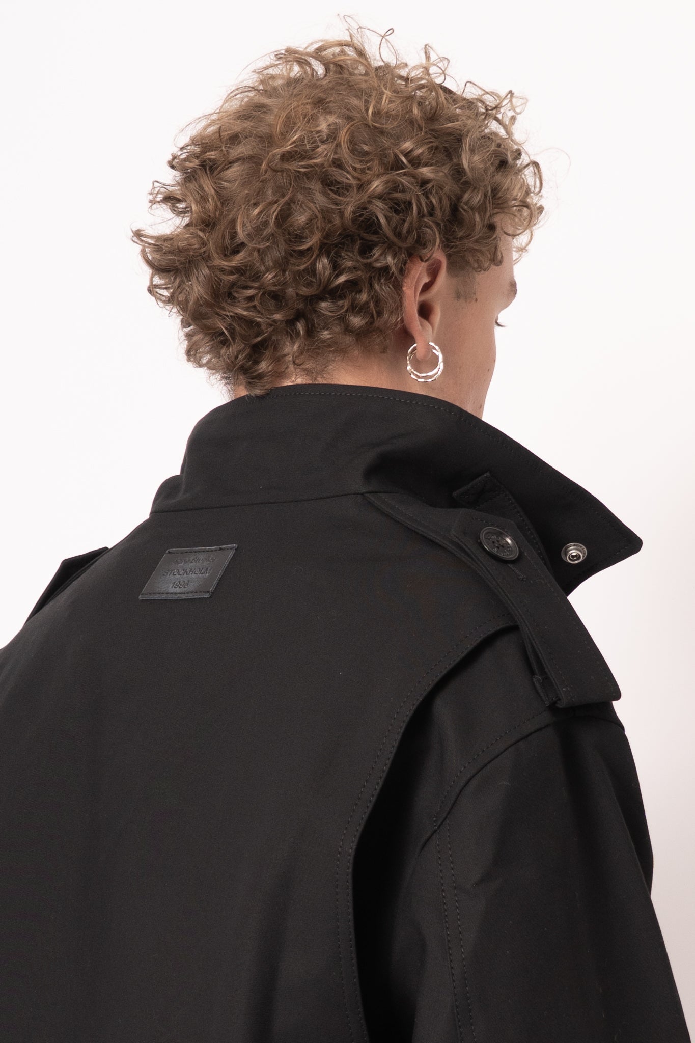 Cotton Satin Blouson Jacket Black