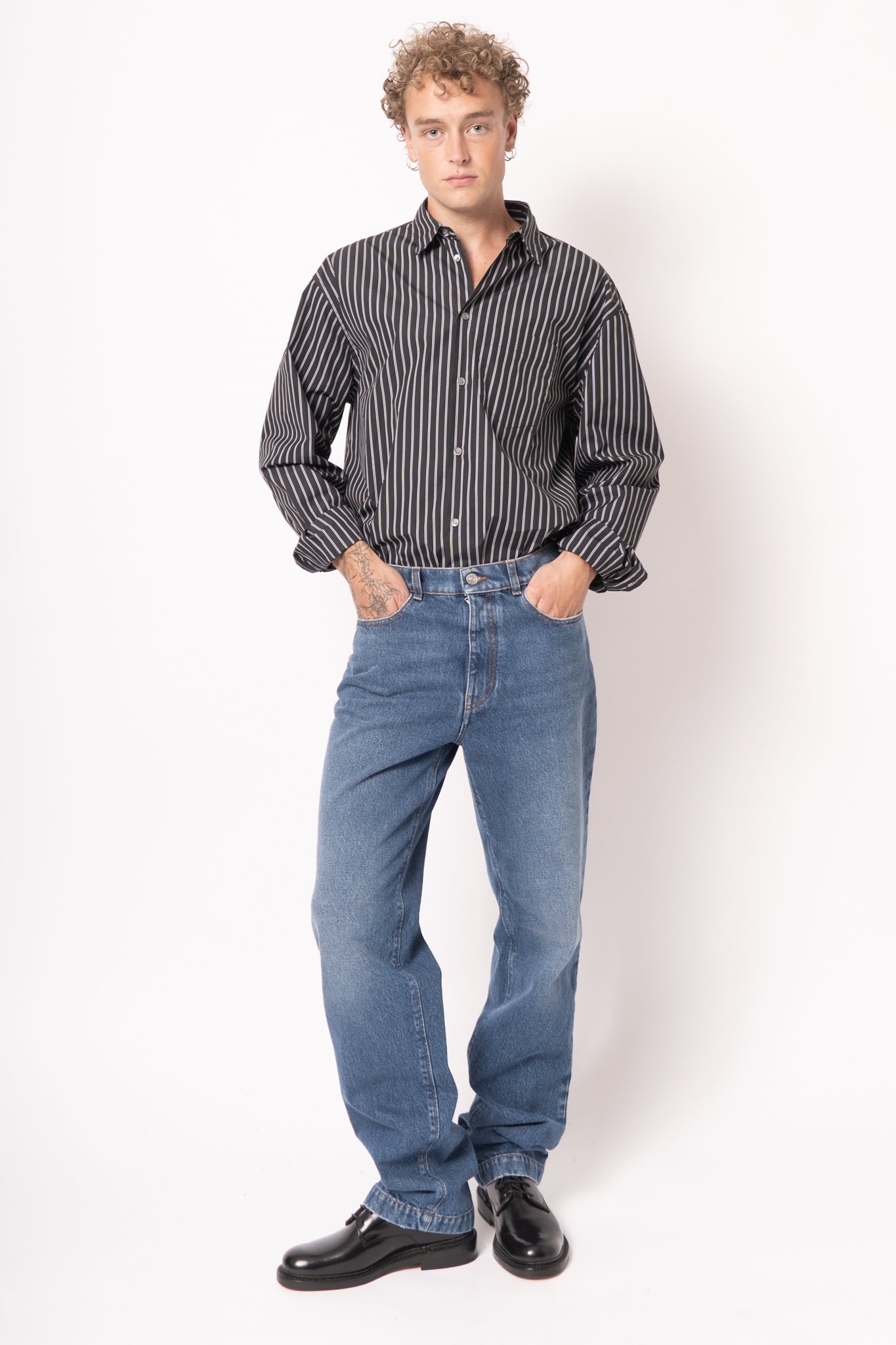 Blue Straight Leg Jeans