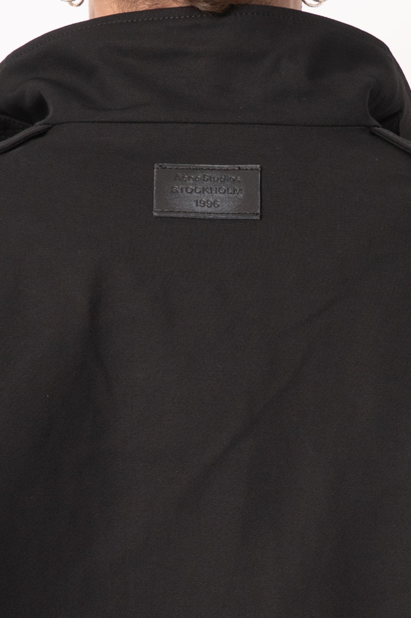 Cotton Satin Blouson Jacket Black