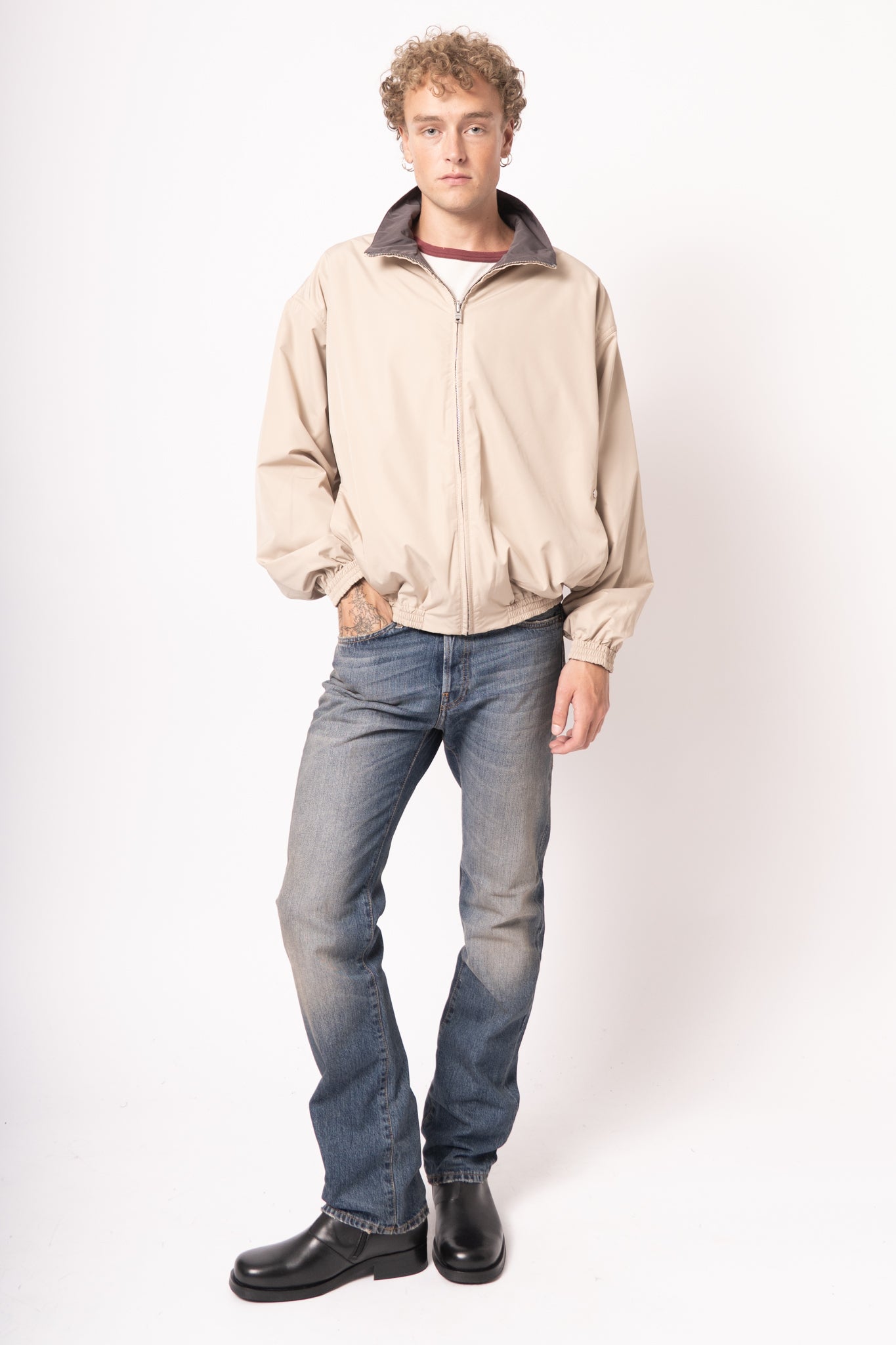 Reversible Logo Jacket Beige
