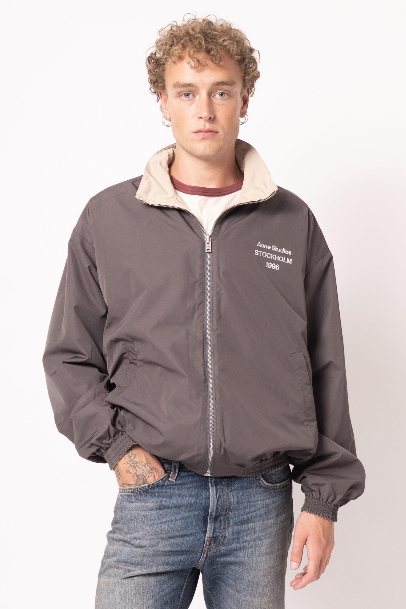 Reversible Logo Jacket Beige