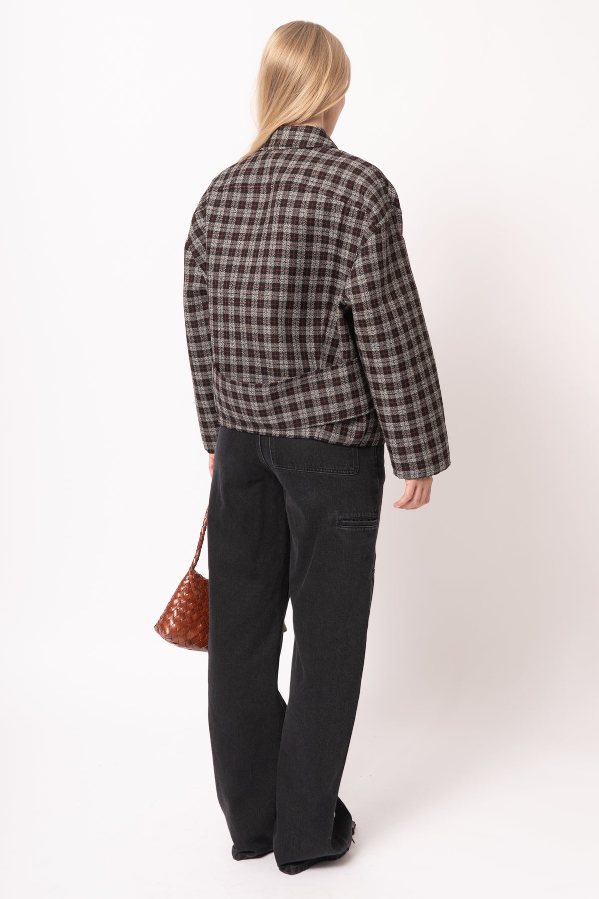 Checkered Wool Zip Jacket