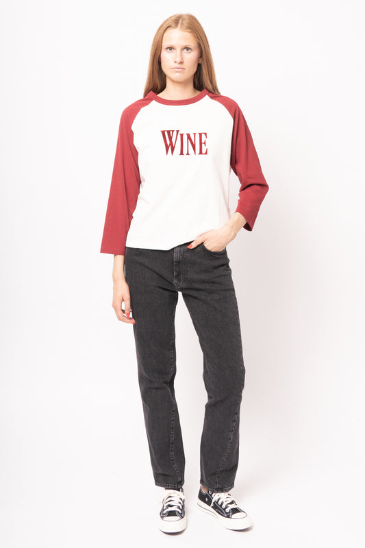Wine Graphic T-Shirt Burgundy/White